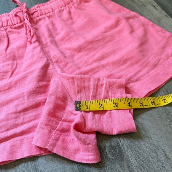 GAP High Rise Linen Shorts Bright Pink Comfy Weekend Small - Picture 7 of 8